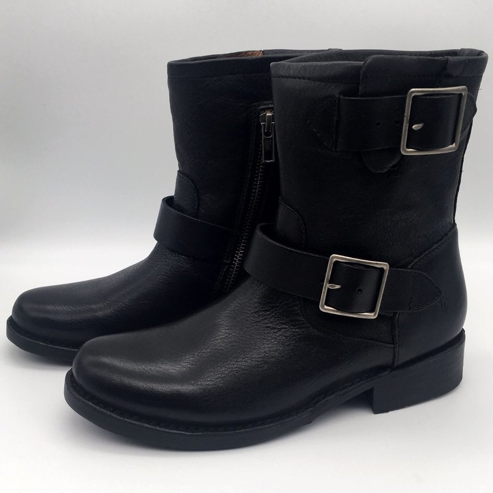 Frye Vicky Engineer Ankle Boot Black Leather - image 4